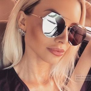 Authentic Fendi Eyeline FF Silver/Mirror